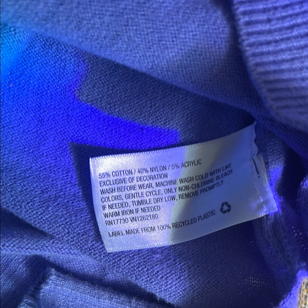 🐼Cat & Jack Purple Panda Kids Sweater size 7/8 🐼 - Picture 4 of 6